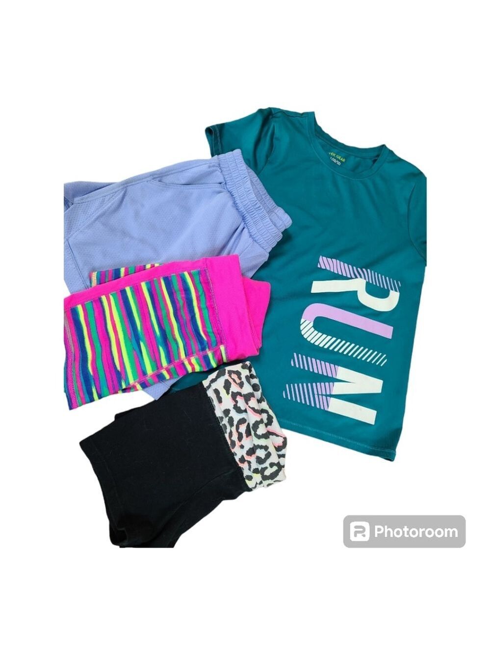 Tek Gear Shirt & 3 Shorts Bundle Girl's Size 10-12